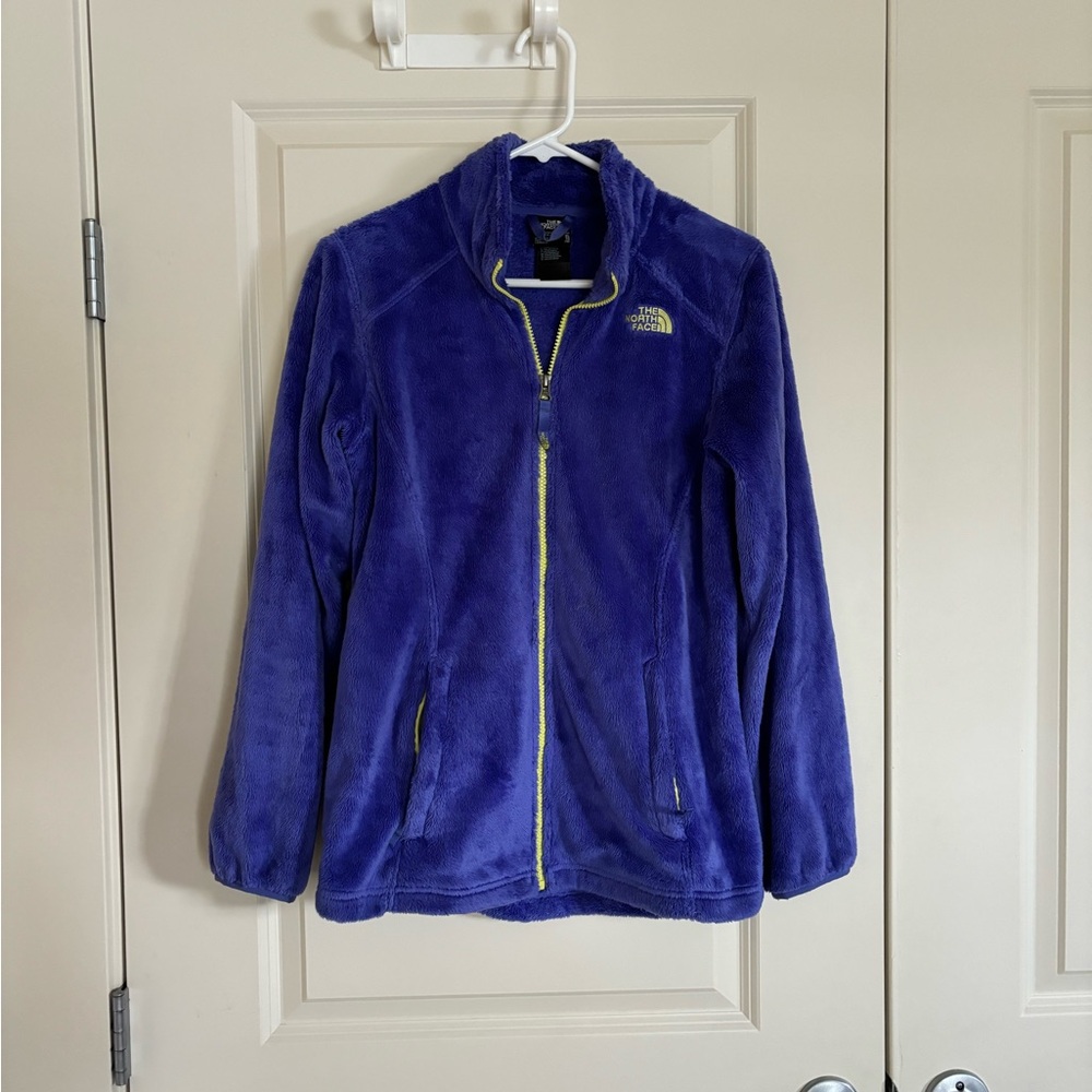 Purple Fuzzy North Face coat girls XL